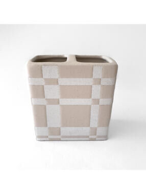 New Koolaburra by UGG Modern Ceramic Plaid Toothbrush Holder